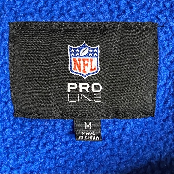 Indianapolis Colts NFL Black & Blue Sherpa Lined Full Zip Hooded Jacket Medium - Picture 11 of 12
